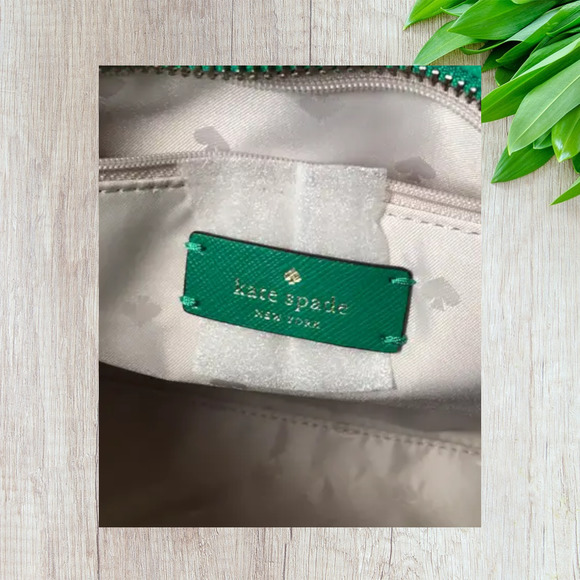 Kate Spade Staci Medium Satchel Saffiano Leather Green Bean - Picture 8 of 8